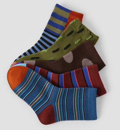 Toddler Jacquard 5PK Socks Set (1-8y) - Brown