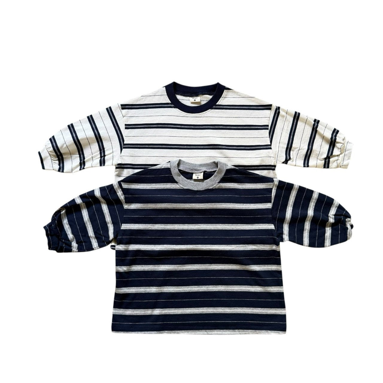 Kids SP26 Crew Neck Stripe Loose Fit Long Sleeve Top (2-7y) - 2 Colors