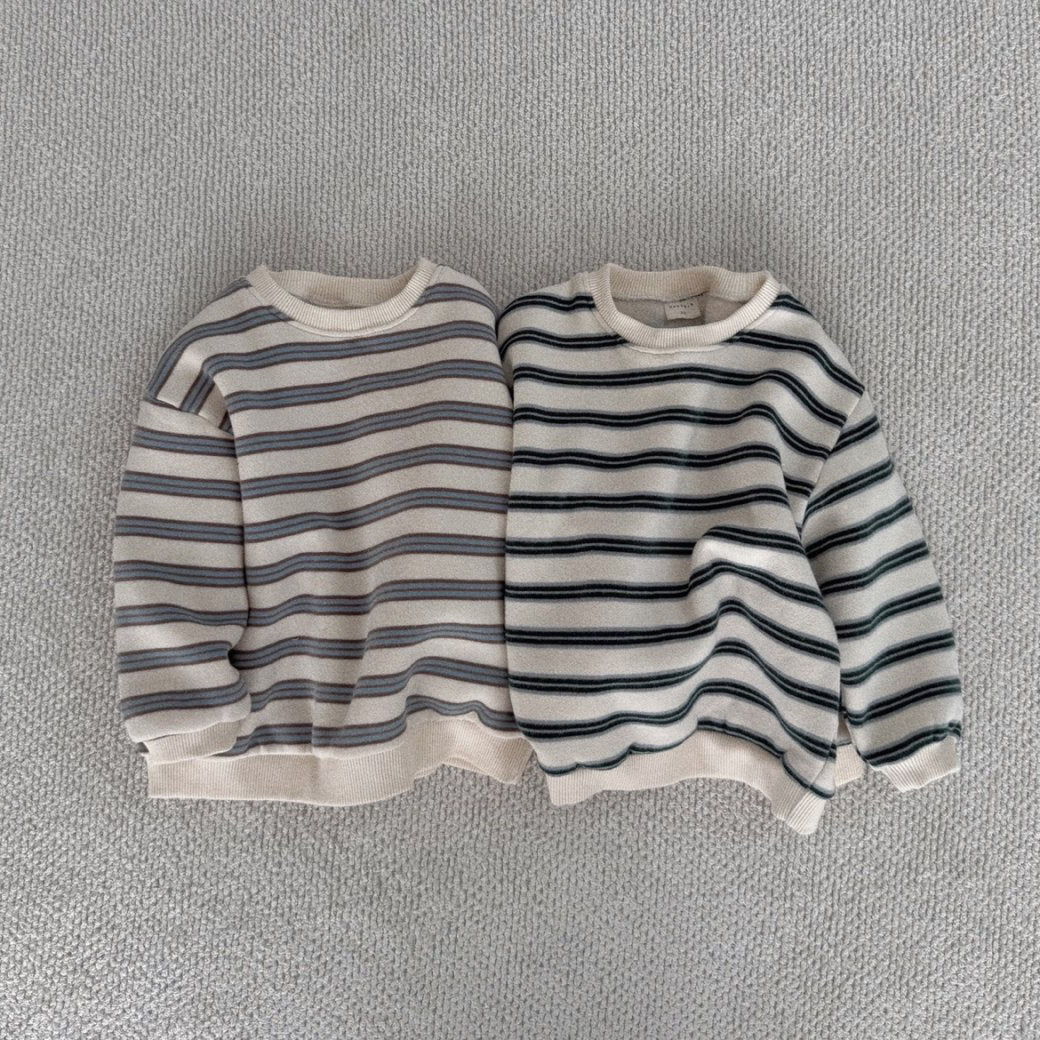 Baby Bella W24 Back Brushed Fabric Stripe Sweatshirt (6m-4y) - 2 Colors