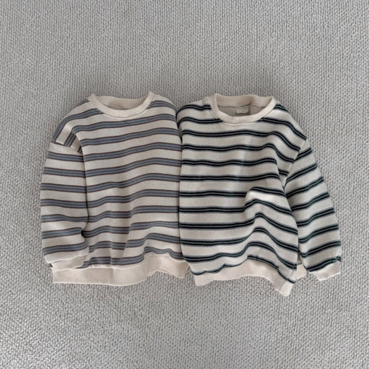 Baby Bella W24 Back Brushed Fabric Stripe Sweatshirt (6m-4y) - 2 Colors