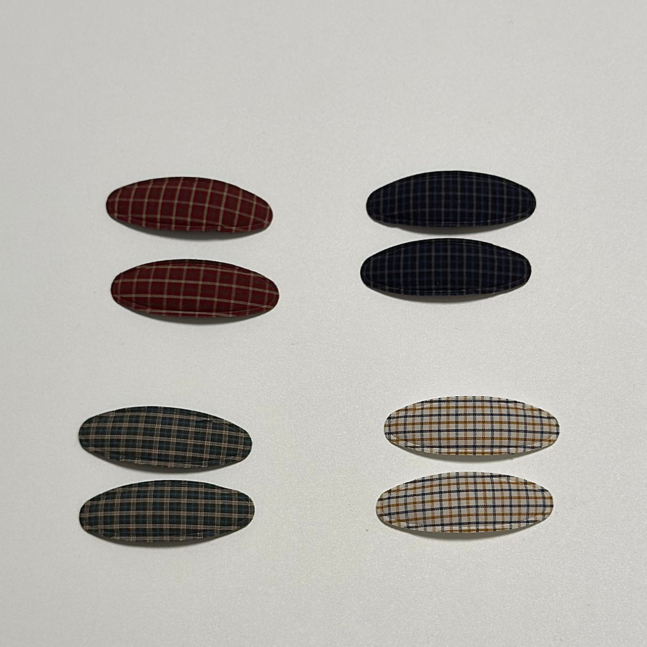 Girls Plaid Hair Clips (2pk) - 4 Colors