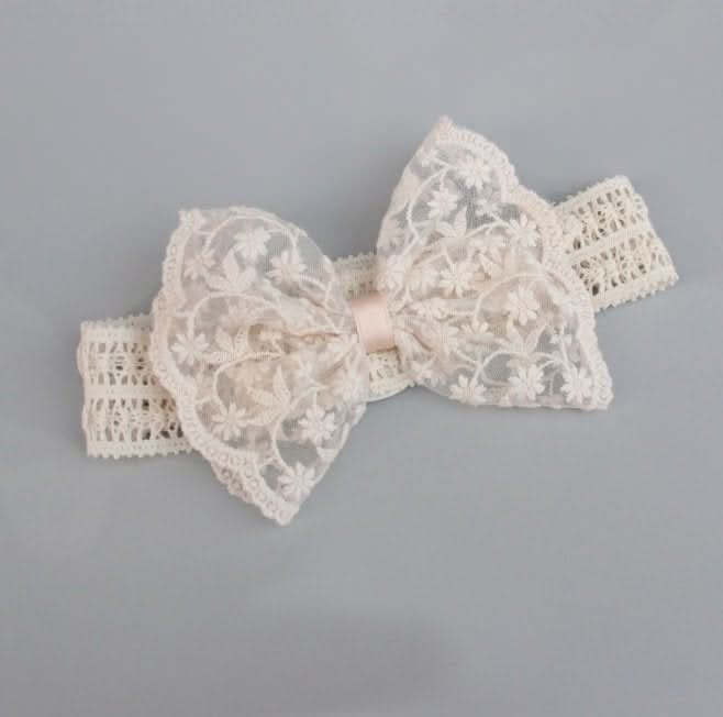 Baby Lace Headband (3-18m) - Ivory - AT NOON STORE