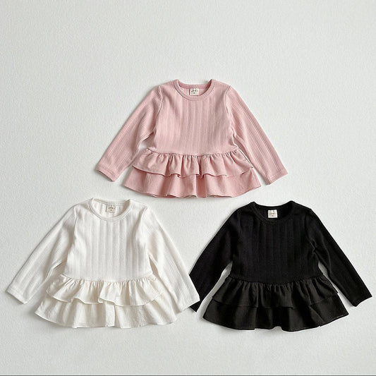 Toddler F26 Ribbed Long Sleeve Flare Layer Top (2-8y) - 3 Colors