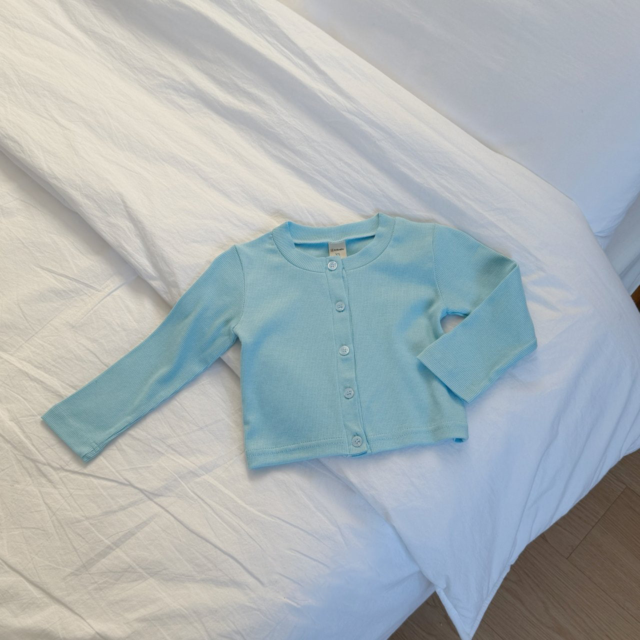 Toddler SP26 Ribbed Basic Cardigan (2-8y) - Sky Blue - AT NOON STORE