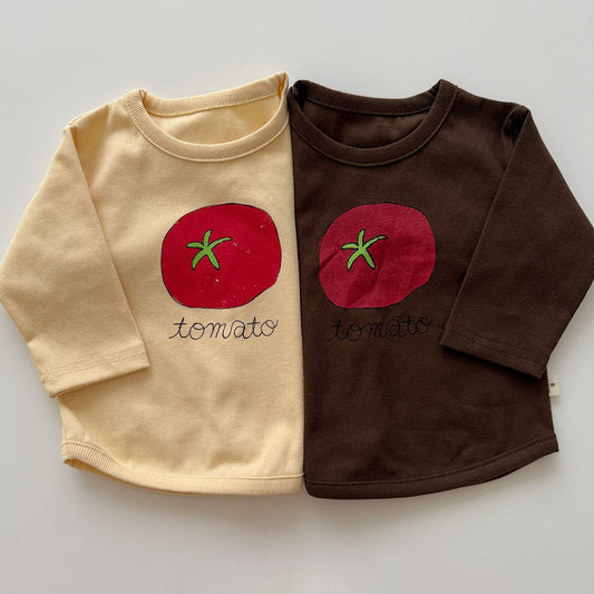 Baby/Toddler Aosta F25 Tomato Print Ribbed Long Sleeve Top (3m-5y)- 2 Colors - AT NOON STORE