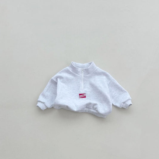 Baby/Toddler F25 Half-Zip Long Sleeve Pullover(4m-6y) - Heather Gray - AT NOON STORE