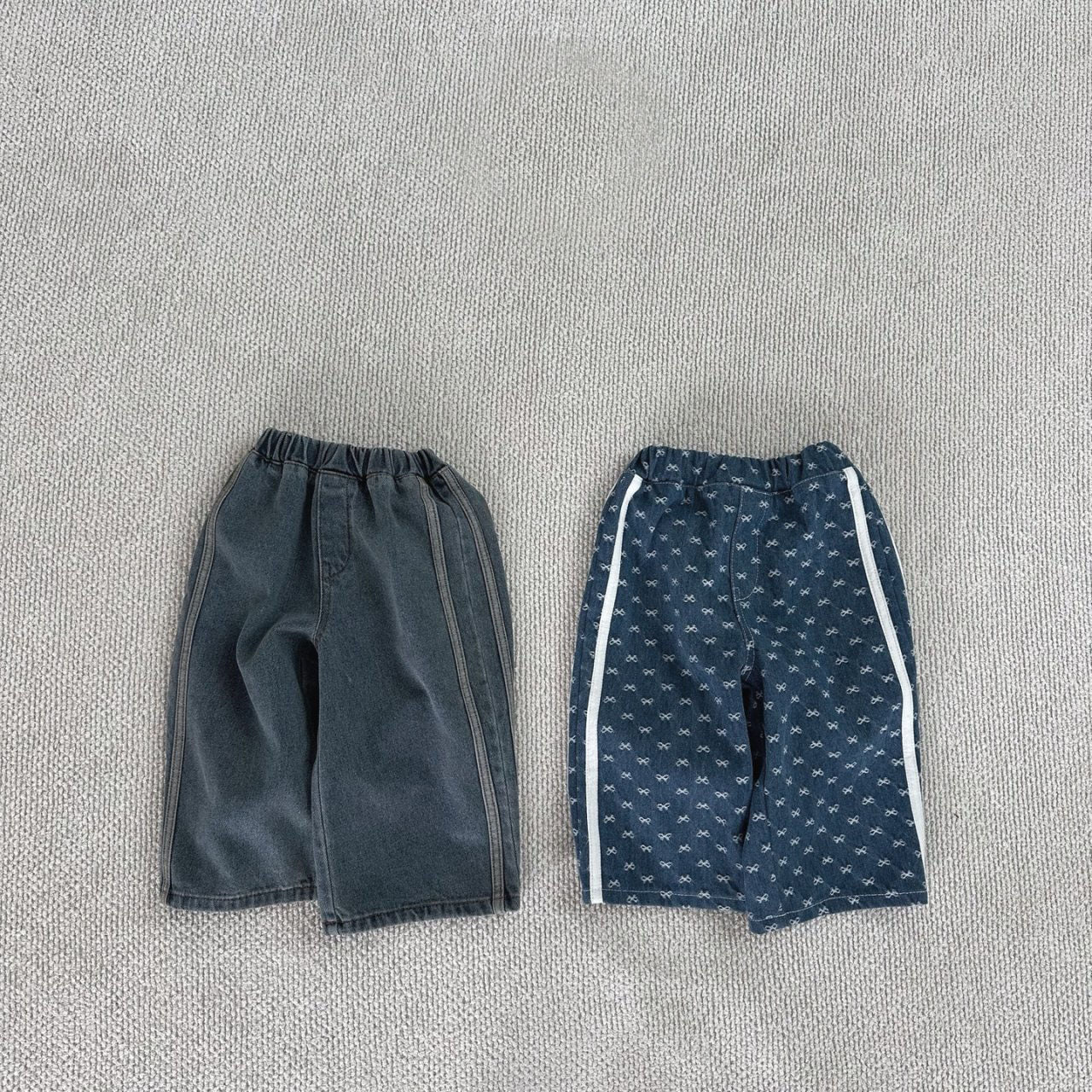 Baby Wide Leg Side Tape Pull-on Denim Pants (1-5y) - 2 Colors - AT NOON STORE