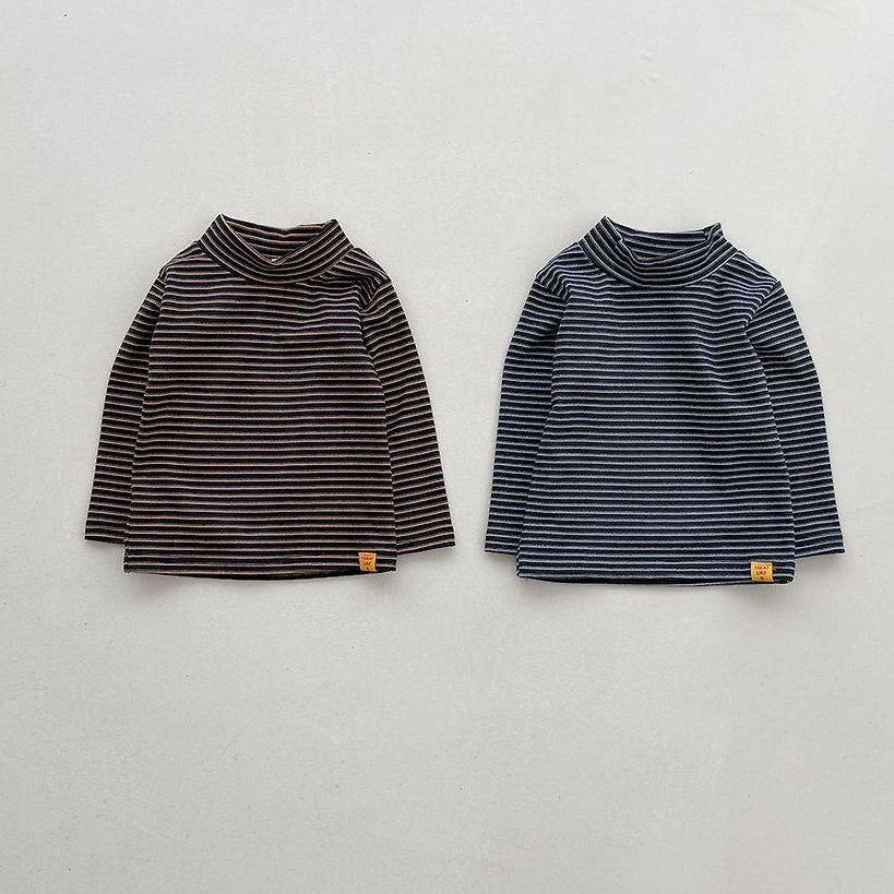 Toddler FW26 Stripe Mock Neck Long Sleeve Top (4m-6y) - 2 Colors