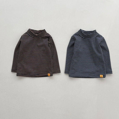 Toddler FW26 Stripe Mock Neck Long Sleeve Top (4m-6y) - 2 Colors