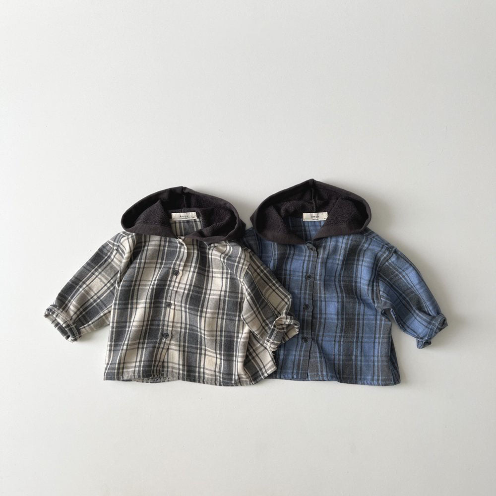 Toddler Plaid Hooded Shirt Jacket (1-6y) - 2 Colors