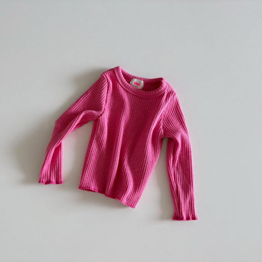 Toddler F25 Ribbed Long Sleeve Tee (1-6y) - Pink - AT NOON STORE