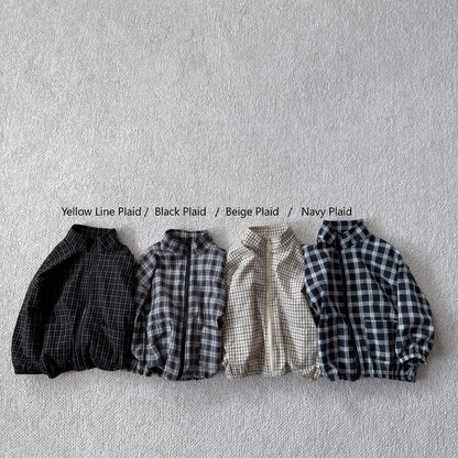 Toddler Bella F25 Double Pocket Plaid Windbreaker Jacket (1-6y) - 4 Colors - AT NOON STORE