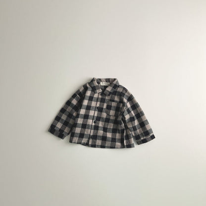 Toddler F25 Buffalo Plaid Long Sleeve Flannel Shirt (1-6y) - Charcoal - AT NOON STORE
