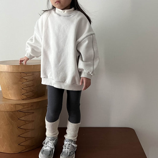 Kids W24 Stitch Detail Loose Fit Sweatshirt (1-7y) - Ivory