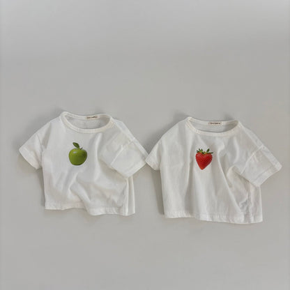 Baby Land SS26 Berry Apple Short Sleeve Top (4m-18m) - 2 Colors - AT NOON STORE
