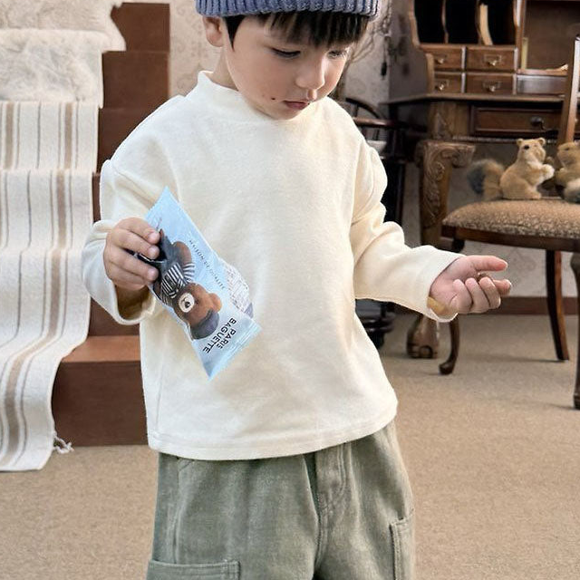 Toddler FW26 Mock Neck Long Sleeve Top (1-7y) - Cream