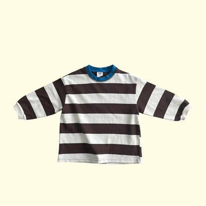 Toddler F26 Bold Stripe Long Sleeve Top (3-9y) -Brown