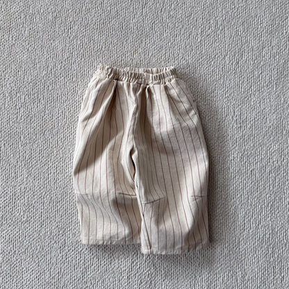 Toddler Bella F25 Stripe Pull-on Pants (1-6y) - Ivory - AT NOON STORE