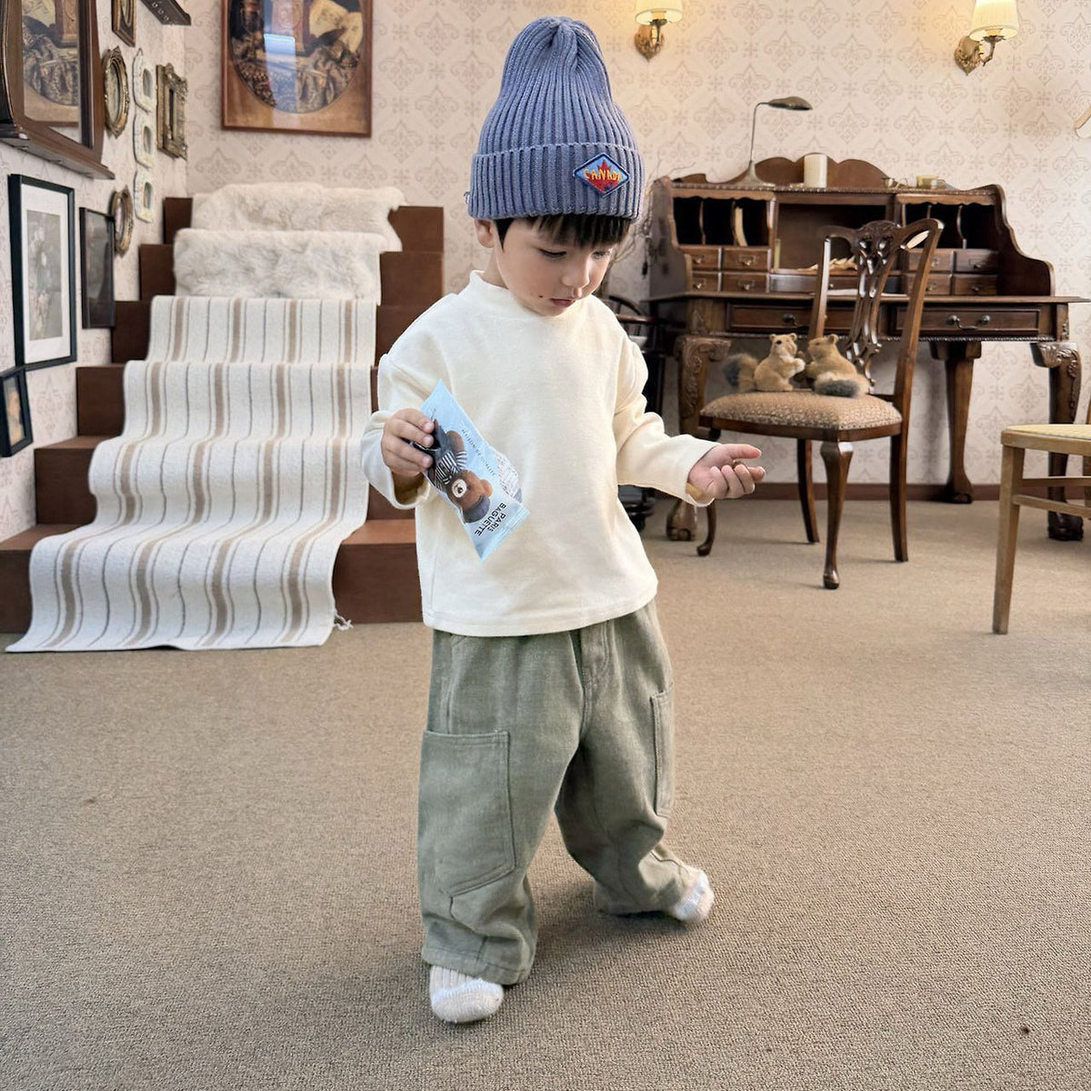 Toddler FW26 Mock Neck Long Sleeve Top (1-7y) - Cream