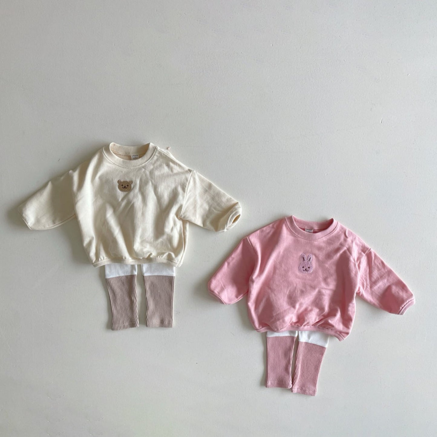 Baby Embroidery Sweatshirt and Sock Leggings Set (6-24m)- 2 Colors - AT NOON STORE