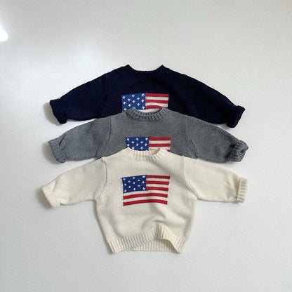 Toddler FW26 American Flag Sweater (10m-4y) - 3 Colors