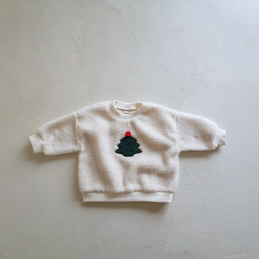 Baby W24 Tree Patch Sherpa Sweatshirt (6-18m) - Ivory