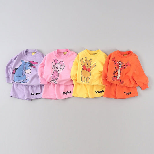 Toddler Disney Pooh Friends Sweatshirt and Shorts Set (2-8y) - 4 Colors