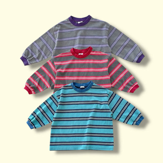 Toddler SP26 Pigment Dyed Multi Stripe Long Sleeve Tee (3-7y) - 3 Colors - AT NOON STORE