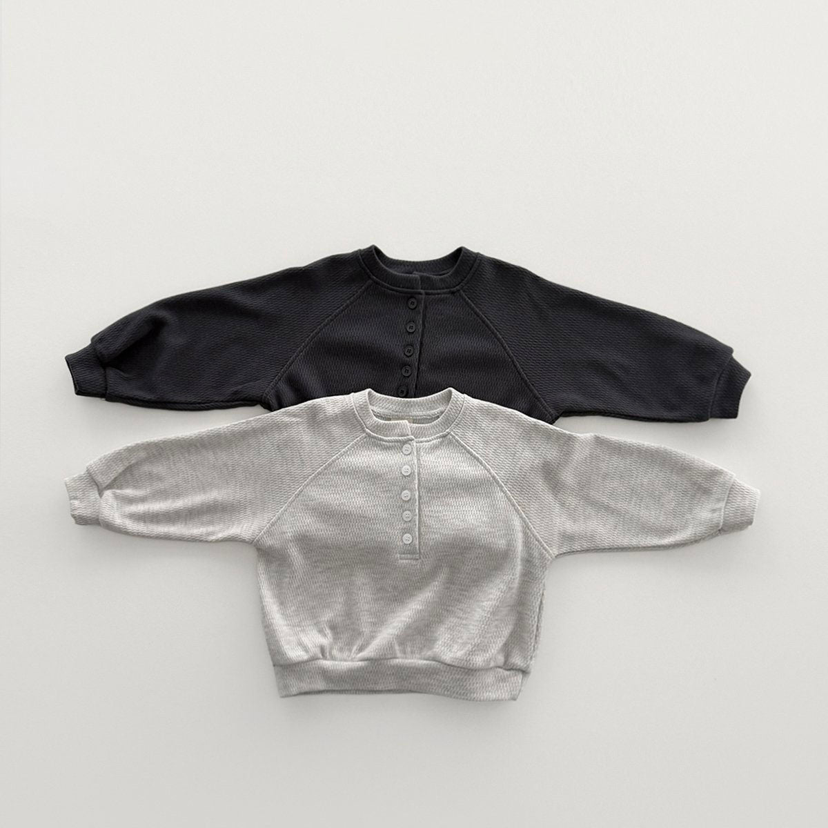 Toddler F26 Textured Henley Sweatshirt (12m-9y) - 2 Colors