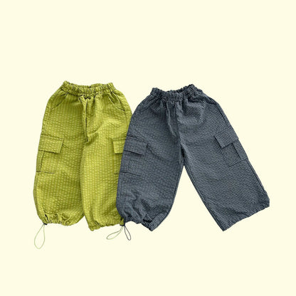 Toddler F26 Textured Plaid Adjustable Hem Jogger Pants (3-9y) - 2 Colors