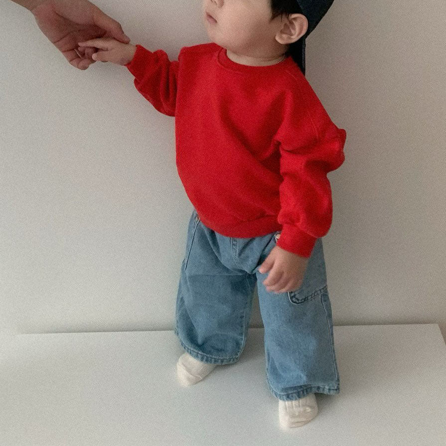 Toddler F25 Stitch Detail Long Sleeve Sweatshirt (10m-4y) - Red - AT NOON STORE