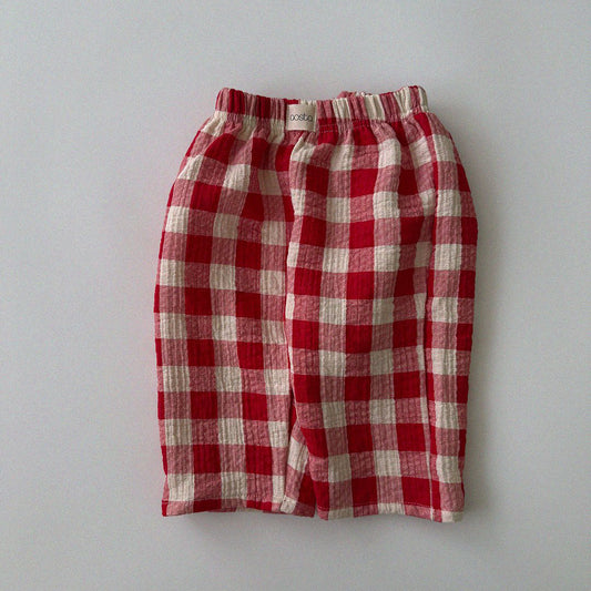Baby/Toddler Aosta F26 Cotton Pull-on Pants (3m-5y) - Red Plaid
