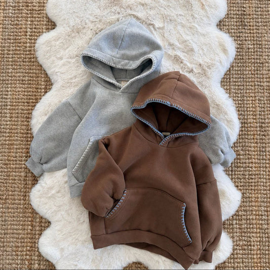 Toddler FW26 Stitch Detail Kangaroo Pocket Hoodie (1-7y) - 2 Colors