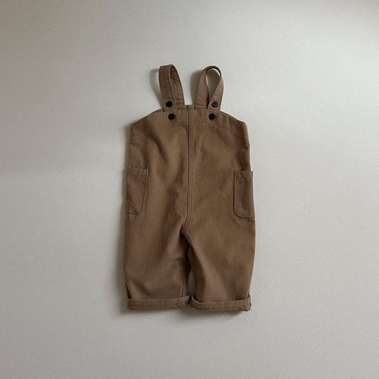 Toddler W24 Soft Cotton Overalls (10m-4y) - Beige - AT NOON STORE