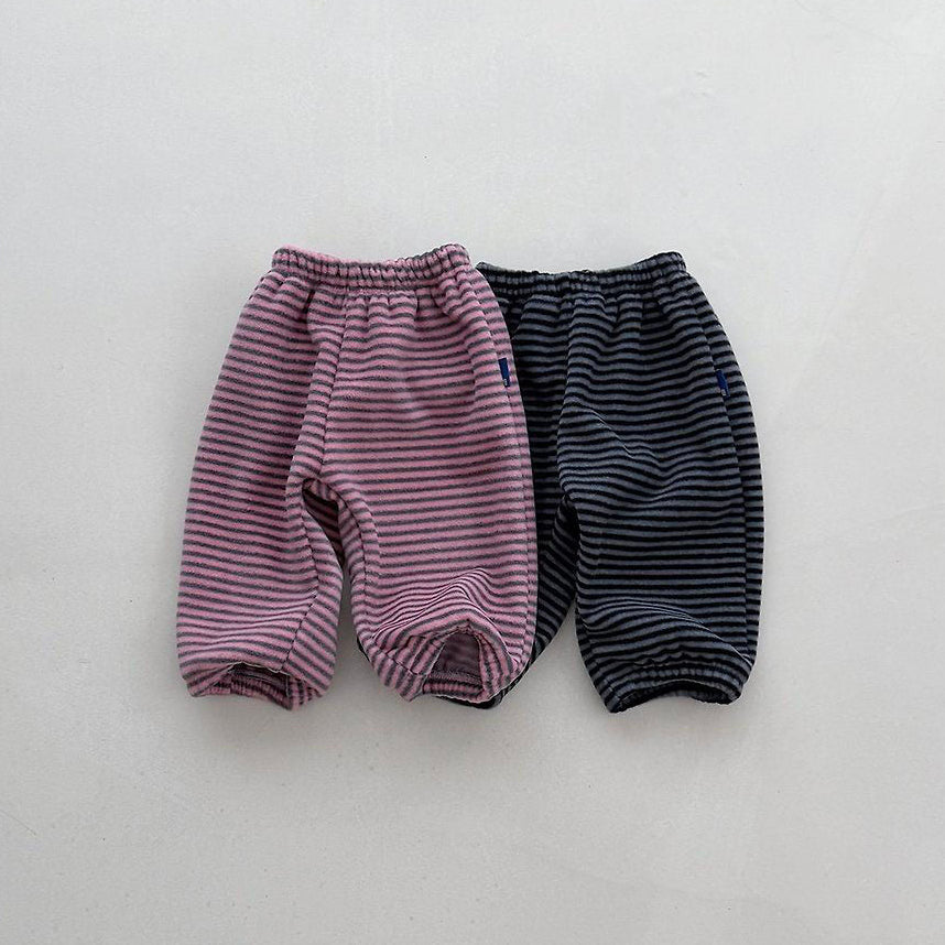 Baby Toddler FW26 Fleece Stripe Jogger Pants (4m-6y) - 2 Colors