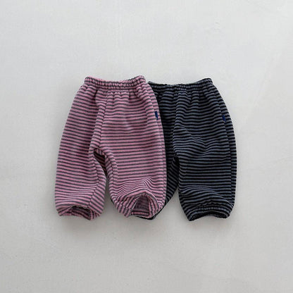 Baby Toddler FW26 Fleece Stripe Jogger Pants (4m-6y) - 2 Colors