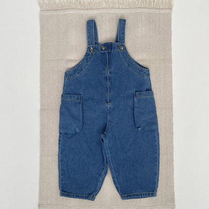 Toddler F25 Side Pockets Denim  Overalls (1-7y) - Denim - AT NOON STORE