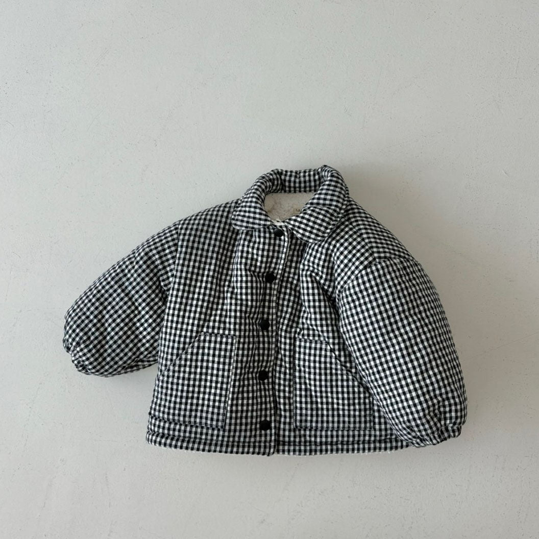 Toddler Land W24 Warm Padded Collar Jacket (1-6y) - Plaid