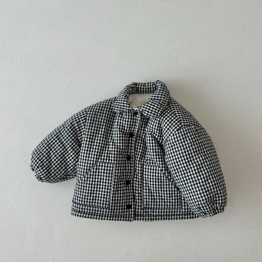 Toddler Land W24 Warm Padded Collar Jacket (1-6y) - Plaid