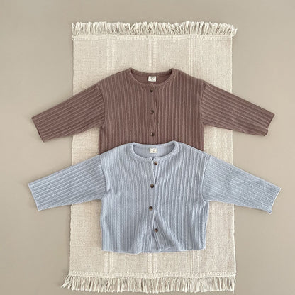 Toddler F25 Ribbed Long Sleeve Cardigan (1-7y) - 2 Colors - AT NOON STORE