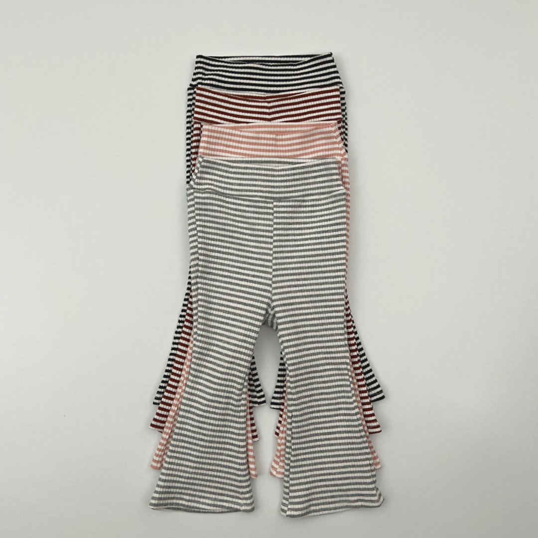 Kids F25 Stripe Ribbed Flare Pants (2-7y) - 4 Colors - AT NOON STORE