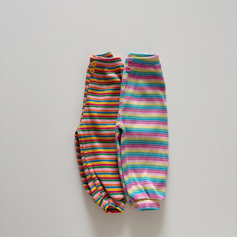 Toddler SP26 Multicolor Stripe Ribbed Jogger Pants (1-6y) - 2 Colors - AT NOON STORE