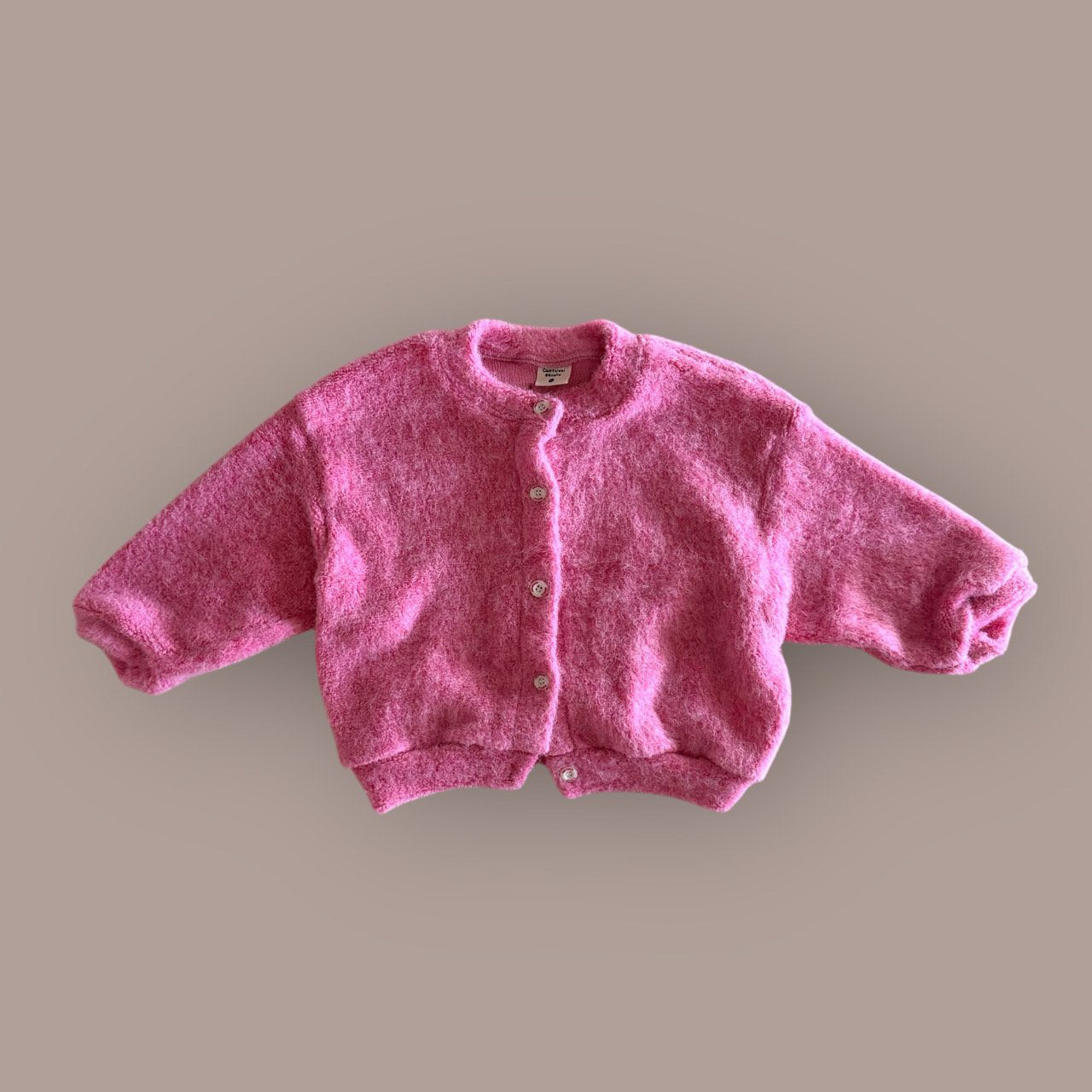 Kids W25 Fuzzy Long Sleeve Cardigan (2-7y) - Pink
