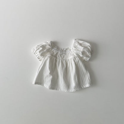 Kids SS25 Puff Sleeve Flare Top (1-6y) - Ivory - AT NOON STORE