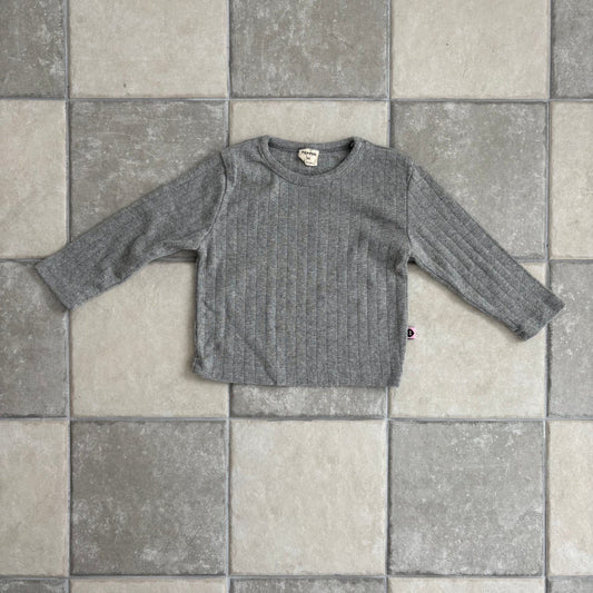 Toddler F25 Pointelle Long Sleeve Top (1-7y) - Heather Gray