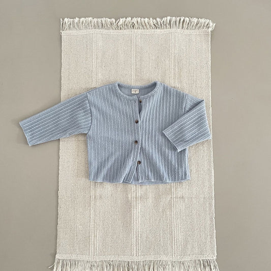 Toddler F25 Ribbed Long Sleeve Cardigan (1-7y) - Sky Blue