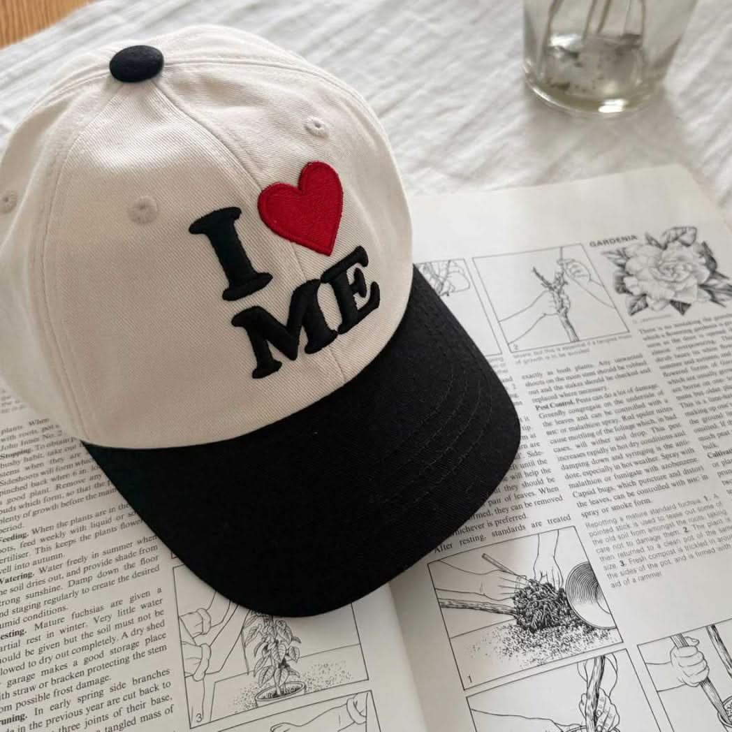 Toddler S25 'I LOVE ME' Embroidery Baseball Cap (1-7y) - Ivory - AT NOON STORE