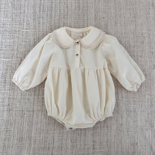 Baby Lace Collar Long Sleeve Romper (3-18m) - Cream - AT NOON STORE