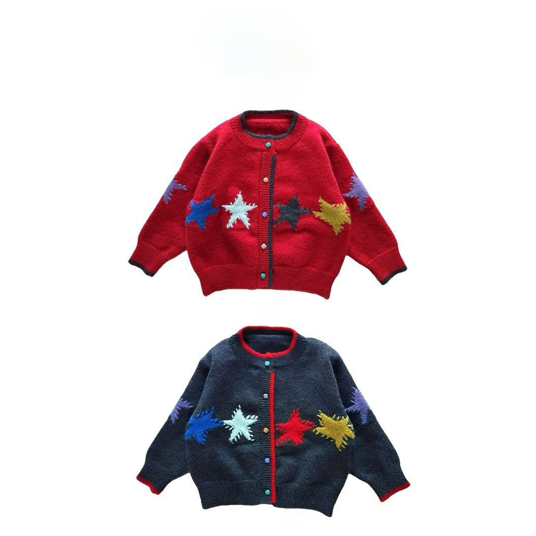 Kids F26 Star Jacquard Knit Cardigan (3-9y) - 2 Colors