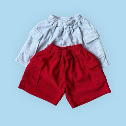 Toddler SS26 Terry Cloth Cargo Bermuda Shorts (1-7y) - 2 Colors - AT NOON STORE